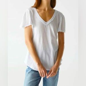 Michael Stars NWT White Tate V-Neck Tee, Size S